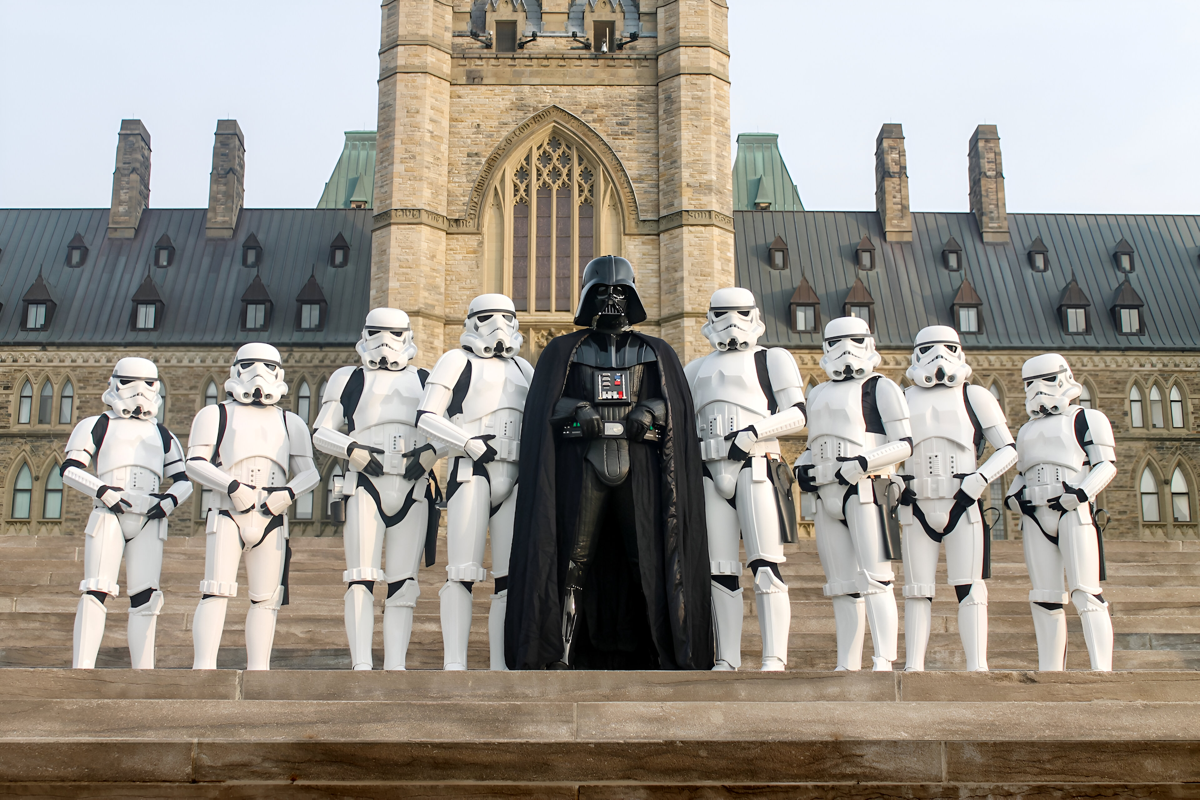 Capital City Garrison members in costume at Parliament Hill